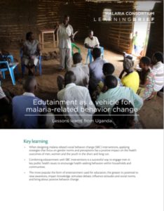 Edutainment as a vehicle for malaria-related behavior change: Lessons learnt from Uganda