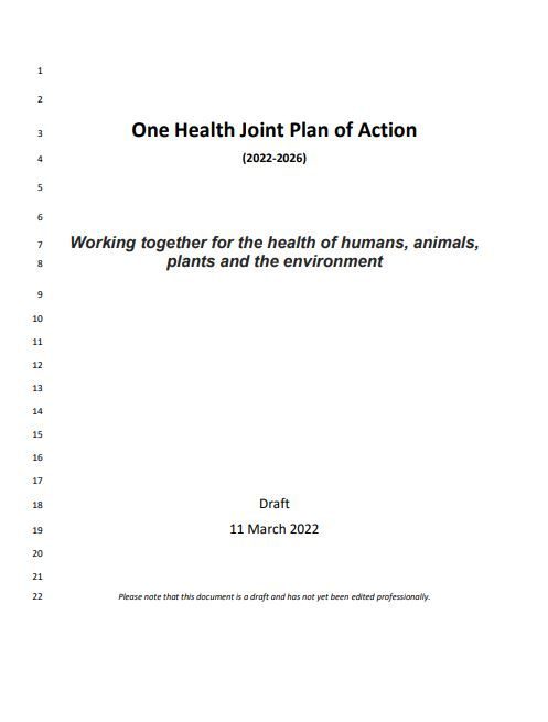 Plan d’action conjoint de l’Organisation mondiale de la santé animale (2022-2066) : Travailler ensemble pour la santé des humains, des animaux, des plantes et de l’environnement