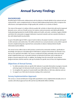 Breakthrough ACTION Liberia Annual Survey Findings