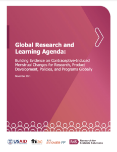 Global Research and Learning Agenda