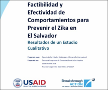 Feasibility and Effectiveness of Behaviors to Prevent Zika in El Salvador: Results of a Qualitative Study