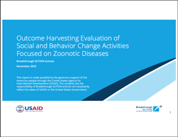 Outcome Harvesting Evaluation of Social and Behavior Change Activities Focused on Zoonotic Diseases