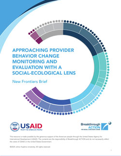 Approaching Provider Behavior Change Monitoring and Evaluation With a Social-Ecological Lens Brief