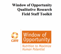 Window of Opportunity Qualitative Research Field Staff Toolkit