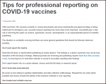 Tips for Professional Reporting on COVID-19 Vaccines