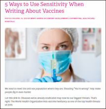 5 Ways to Use Sensitivity When Writing About Vaccines