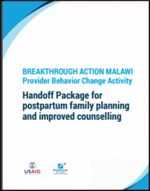 Handoff Package for Postpartum Family Planning and Improved Counselling