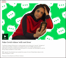 Fake Covid Videos ‘Will Cost Lives’
