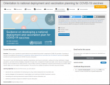 Orientation to National Deployment and Vaccination Planning for COVID-19 Vaccines
