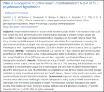 Who is Susceptible to Online Health Misinformation?