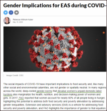 Gender Implications for Extension and Advisory Services during COVID-19