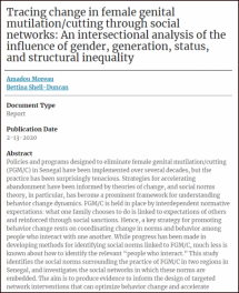 Tracing Change in Female Genital Mutilation/Cutting through Social Networks: An Intersectional Analysis of the Influence of Gender, Generation, Status, and Structural Inequality