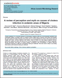 A Review of Perception and Myth on Causes of Cholera Infection in Endemic Areas of Nigeria