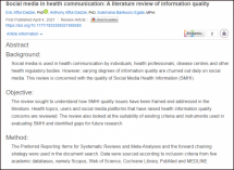 Social Media in Health Communication: A Literature Review of Information Quality