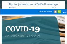 Tips for Journalists on COVID-19 Coverage