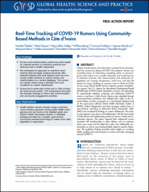 Real-Time Tracking of COVID-19 Rumors Using Community Based Methods in Côte d’Ivoire