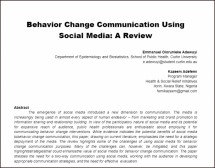 Behavior Change Communication Using Social Media: A Review