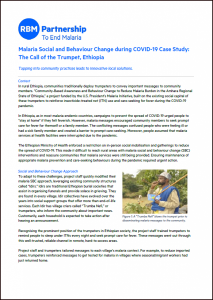 Malaria Social and Behaviour Change during COVID-19 Case Study: The Call of the Trumpet, Ethiopia