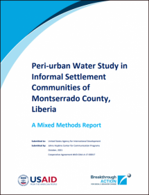 Breakthrough ACTION Liberia Peri-Urban Water Study Report 2021