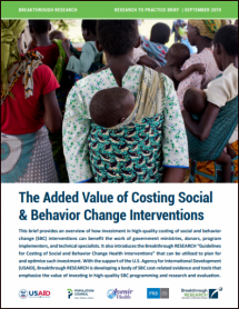 The Added Value of Costing Social and Behavior Change Interventions