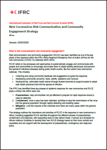 New Coronavirus Risk Communication and Community Engagement Strategy