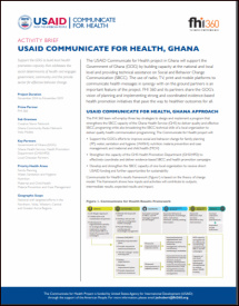 Activity Brief: Communicate for Health Ghana