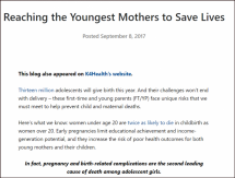 Reaching the Youngest Mothers to Save Lives