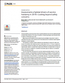 Assessments of Global Drivers of Vaccine Hesitancy in 2014: Looking Beyond Safety Concerns