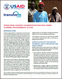 Innovation Brief: Translating Audience Segmentation Data into Family Planning Programmatic Action