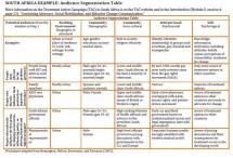Sample Audience Segmentation Table