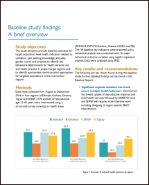 Baseline Study Findings: A Brief Overview