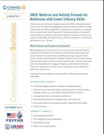SBCC Material and Activity Formats for Audiences with Lower Literacy Skills