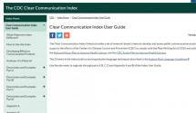 CDC Clear Communication Index – Examples