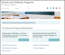 Updated Resources and Tools for Reopening Schools and Childcare Programs
