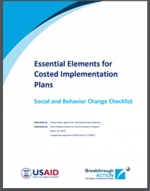 Essential Elements for Costed Implementation Plans: Social and Behavior Change Checklist