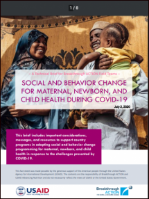 Technical Brief: Social and Behavior Change for Maternal, Newborn, and Child Health during COVID-19