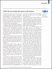 COVID-19 Care in India: The Course to Self-Reliance