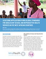 Assessing Application of WHO Global Standards for Adolescent Sexual and Reproductive Health Service in Five West African Countries