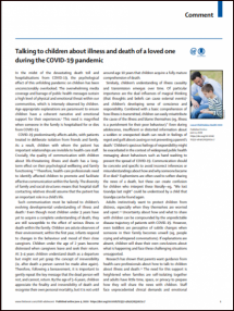 Talking to Children about Illness and Death of a Loved One during the COVID-19 Pandemic