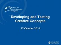 Developing and Testing Creative Concepts