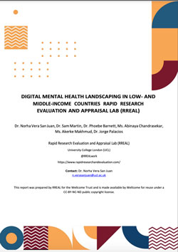 Cover page of document titled Digital Mental Health Landscaping in Low- and Middle-Income Countries