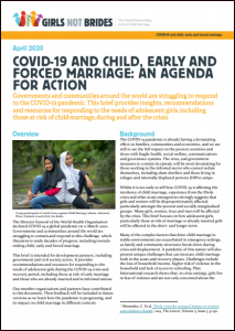 COVID-19 and Child, Early, and Forced Marriage: An Agenda for Action