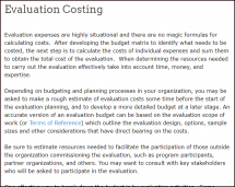 Evaluation Costing