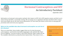 Hormonal Contraceptives and HIV – An Introductory Fact Sheet