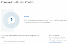 FEMA Coronavirus Rumor Control
