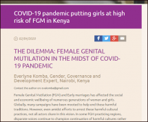 COVID-19 Pandemic Putting Girls at High Risk of FGM in Kenya