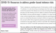 COVID-19: Resources to Address Gender-based Violence Risks