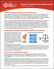 Gender Transformative Approaches
