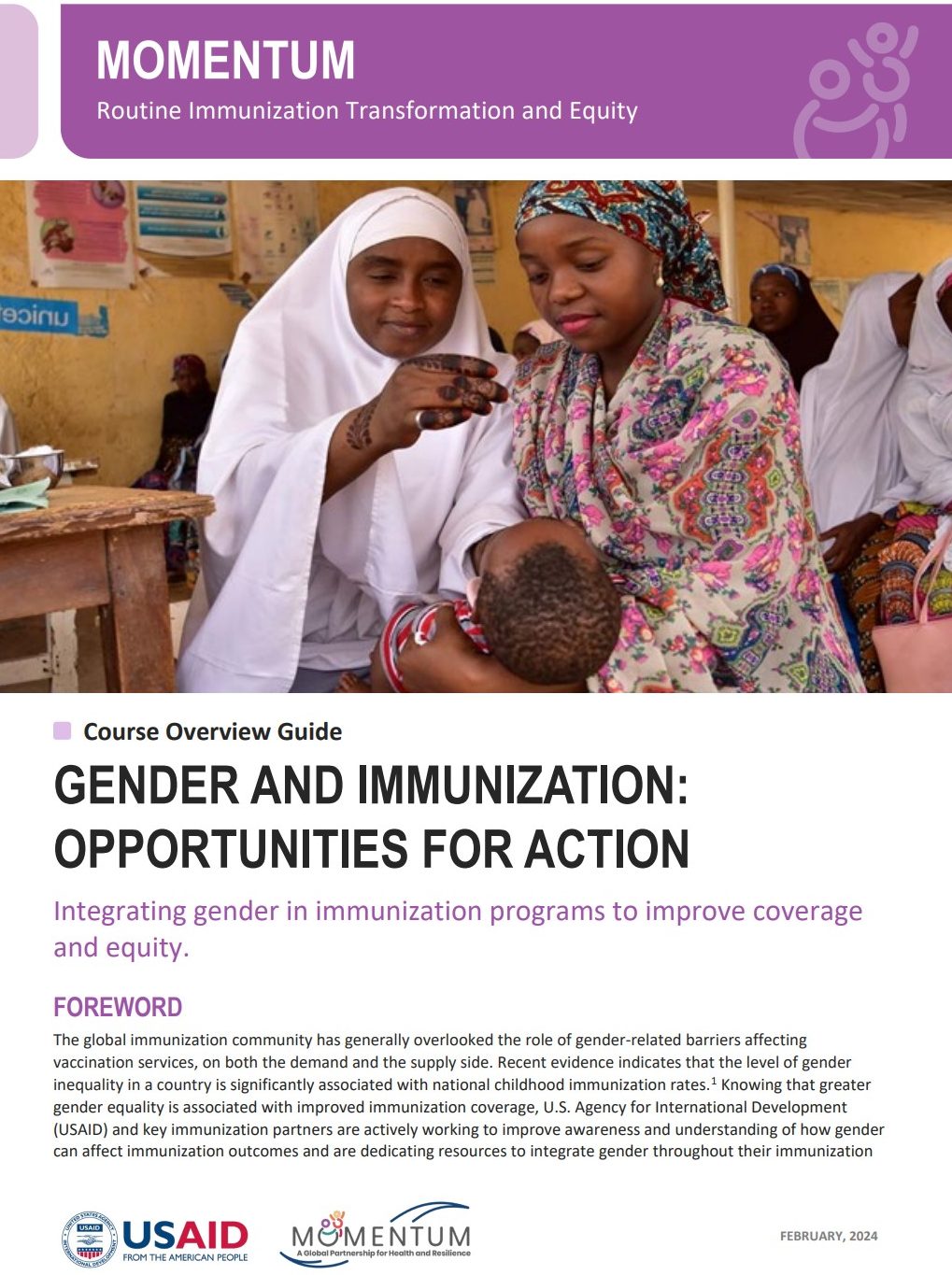 Gender and Immunization: Opportunities for Action