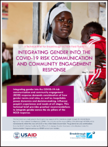 Integrating Gender into the COVID-19 Risk Communication and Community Engagement (RCCE) Response